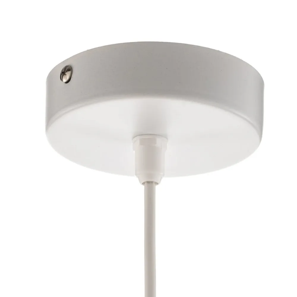 Pendellampe Helen tekstilskærm hvid-guld Ø 40 cm^HELAM New