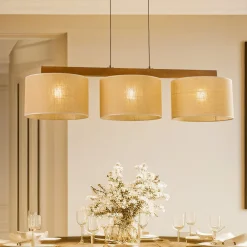 Pendellampe Juta, 3 lyskilder, bjælkeformet^TK Lighting Sale