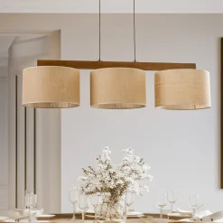 Pendellampe Juta, 3 lyskilder, bjælkeformet^TK Lighting Sale