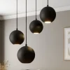 Pendellampe Midnight sort 4 lyskilder rund^HELAM Best