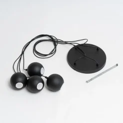 Pendellampe Midnight sort 4 lyskilder rund^HELAM Best