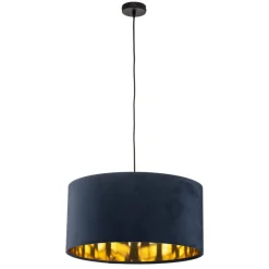 Maco Design Pendellampe Salina silke stof blå/guld Ø 50cm