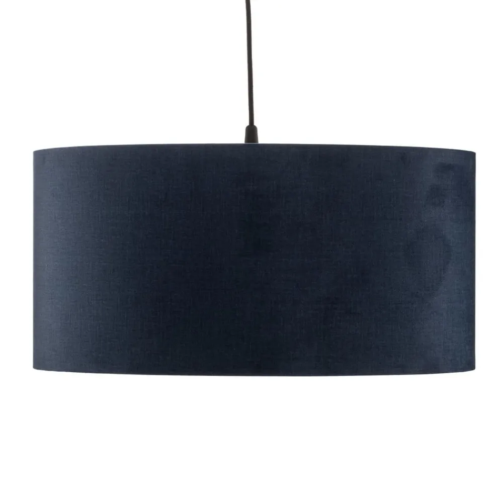 Maco Design Pendellampe Salina silke stof blå/guld Ø 50cm