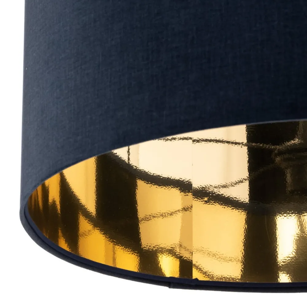 Maco Design Pendellampe Salina silke stof blå/guld Ø 50cm