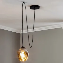 EMIBIG LIGHTING Pendellampe Starla decentral 1 lyskilde Glas grafit