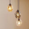 EMIBIG LIGHTING Pendellampe Starla, glas grafit/amber/klar, 3 lyskilder, rund