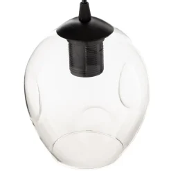 EMIBIG LIGHTING Pendellampe Starla, glas grafit/amber/klar, 3 lyskilder, rund