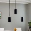 TEMAR LIGHTING Pendellampe ZW Tube 170, 3 lyskilder, sort