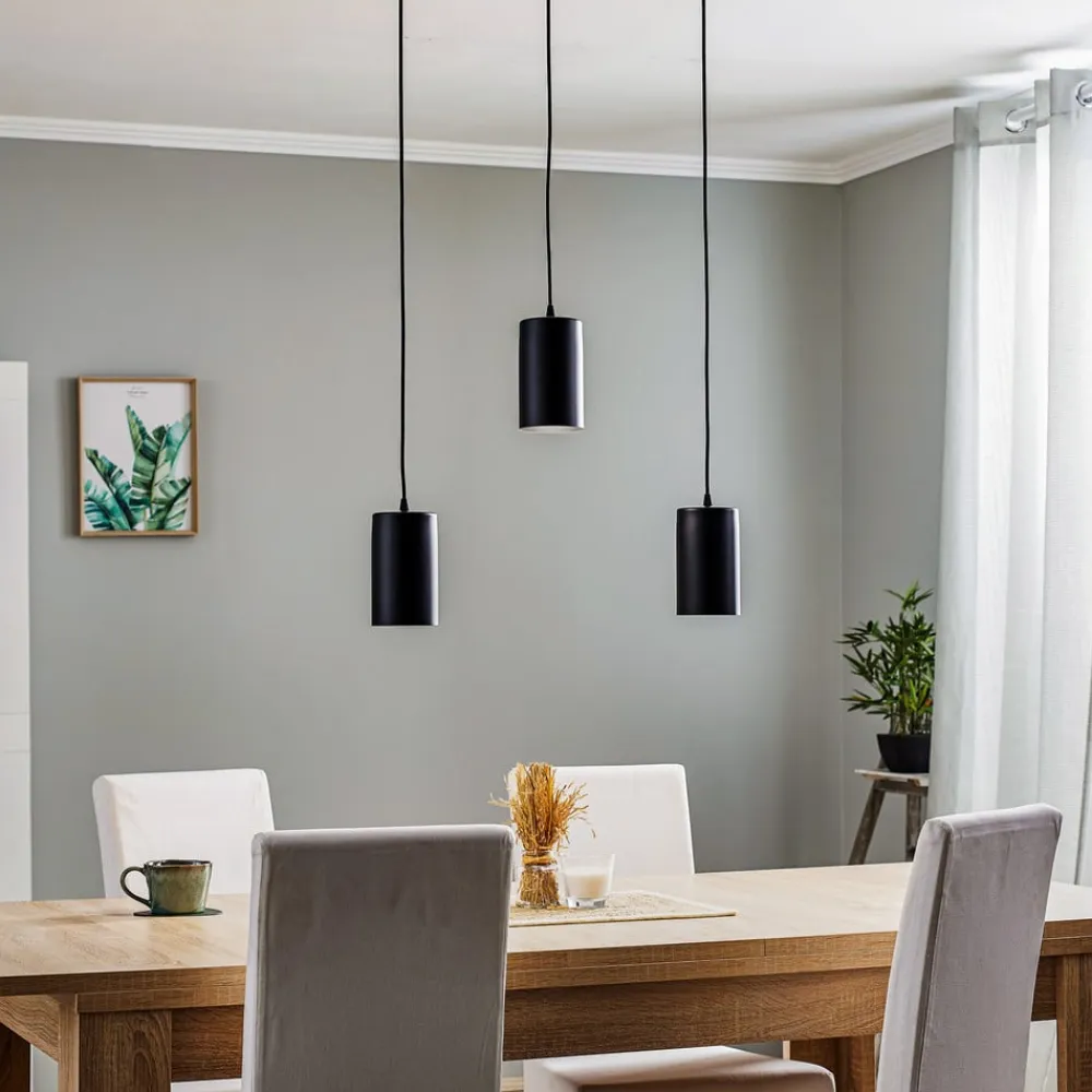 TEMAR LIGHTING Pendellampe ZW Tube 170, 3 lyskilder, sort