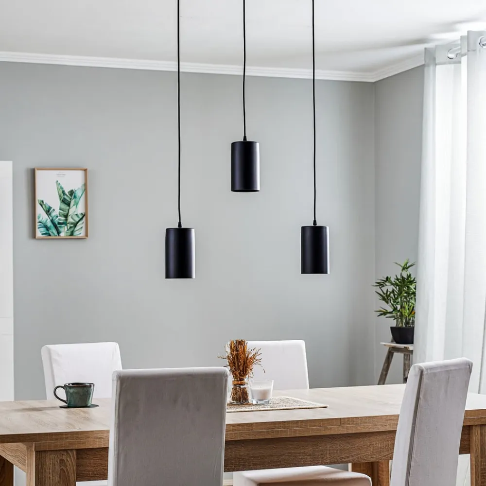 TEMAR LIGHTING Pendellampe ZW Tube 170, 3 lyskilder, sort