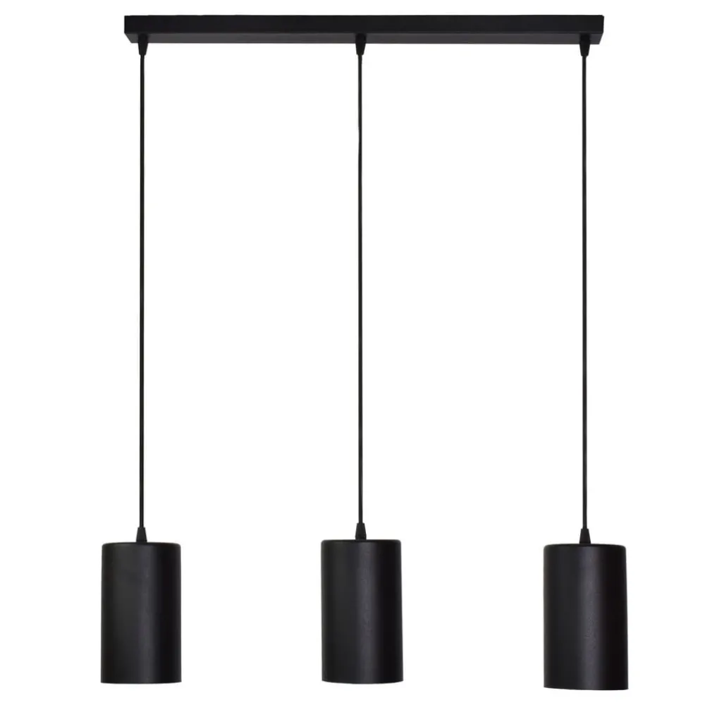 TEMAR LIGHTING Pendellampe ZW Tube 170, 3 lyskilder, sort