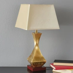 Schuller Valencia Påfaldende bordlampe Deco med forgyldt fod