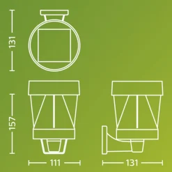 Avery udendørs LED-væglampe, sort, IP44^Philips Online