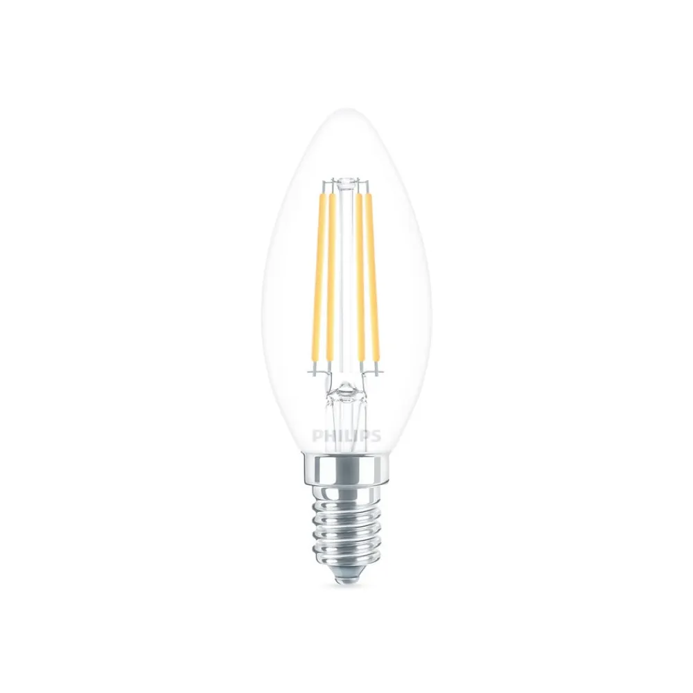 Philips Classic LED-pære E14 B35 6,5W klar 4.000K
