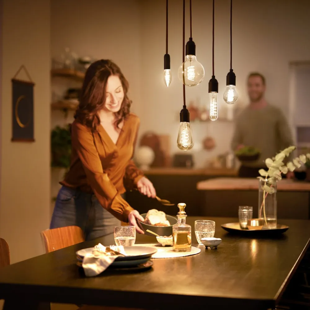 Philips Filament Pære|Led Pærer>E27 rustik LED-pære ST64 3,1W 1.800 K guld