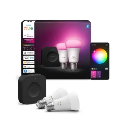 LED-pærer 2x E27 8,1 W CCT RGB Bridge Pro^Philips Hue Hot