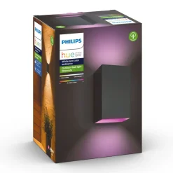 Resonate udendørs LED-væglampe, RGBW, sort^Philips Hue Online