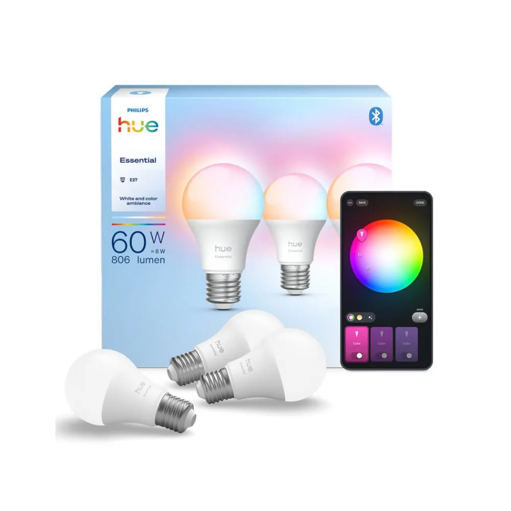Smart LED-pære E27 A60, 8 W, RGB CCT 3 stk^Philips Hue Online