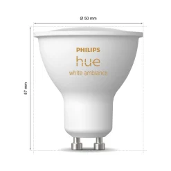 White Ambiance LED-reflektorpære GU10 4,2 W, 2-pak^Philips Hue Clearance