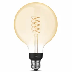 Philips Hue Dæmpbar Led-Pære|Filament Pære>White E27 7W Globe Filament G125 550lm