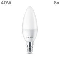 Philips LED-kerte E14 4,9 W 470m 2.700K mat 6 stk