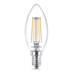 Philips LED-kertepære E14 B35 4,3W klar 3 stk.