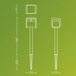 Philips LED-lampe med jordspyd Ezra UE, plast, IP44