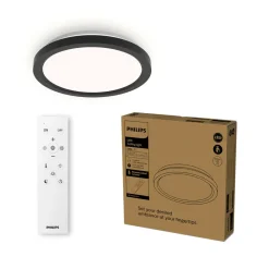 Philips LED-loftlampe Aio RD sort Ø 30 cm fjernbetjening