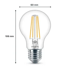Philips LED-pære E27 7 W 850lm 4.000 K klar 2 stk