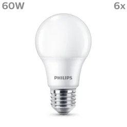 LED-pære E27 8 W 806lm 2.700 K mat 6 stk^Philips Discount