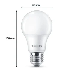 LED-pære E27 8 W 806lm 2.700 K mat 6 stk^Philips Discount