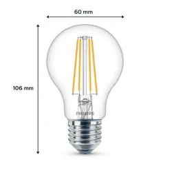 LED-pære E27 7 W 850lm 4.000 K klar 6 stk^Philips Best