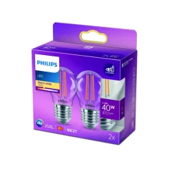 Philips Filament Pære>LED-pære E27 P45 4,3 W filament 2.700 K, 2