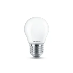 Philips Led Pærer>LED-pære E27 P45 4,3 W 2.700K opal 2 stk