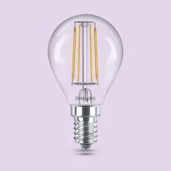 Philips Led Pærer>LED-pære E14 P45 4,3W 470lm 2700K filament 3-pak