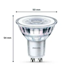 LED-pære GU10 4,6W 390lm 840 klar 36° 2 stk^Philips Clearance