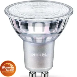 Philips Dæmpbar Led-Pære|Led Pærer>LED-reflektor GU10 PAR16 6,2W WarmGlow