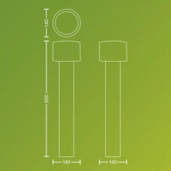 Philips LED-sokkellampe Otis UE, stål, IP44