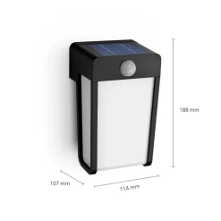 Philips Solcelle Lampe Med Sensor|Væglampe Med Sensor>LED-solcellelampe Shroud, sort/opal, sensor