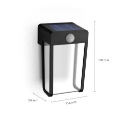 Philips Solcelle Lampe Med Sensor|Væglampe Med Sensor>LED-solcellelampe Shroud, sort/klar, sensor