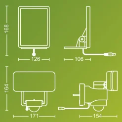 Philips Solcelle Lampe Med Sensor|Solcellelamper>LED-udendørs spotlampe Tylus, hvid, 5.000 K, sensor