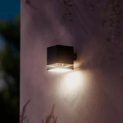 LED-udendørs væglampe Virona, sort, IP44^Philips Clearance