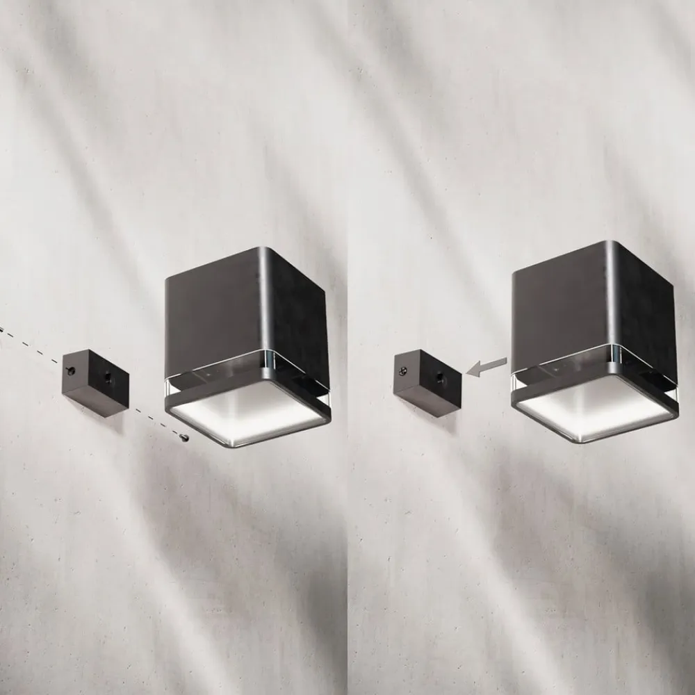 LED-udendørs væglampe Virona, sort, IP44^Philips Clearance