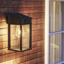 Philips Solcelle Lampe Med Sensor>LED-udendørs væglampe Geri UE Sensor, kantet, IP44