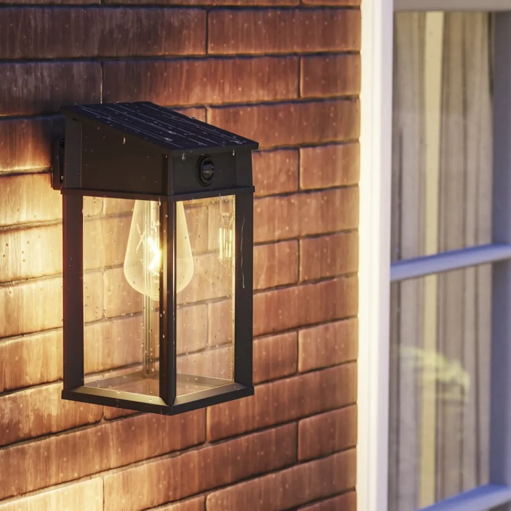 Philips Solcelle Lampe Med Sensor>LED-udendørs væglampe Geri UE Sensor, kantet, IP44