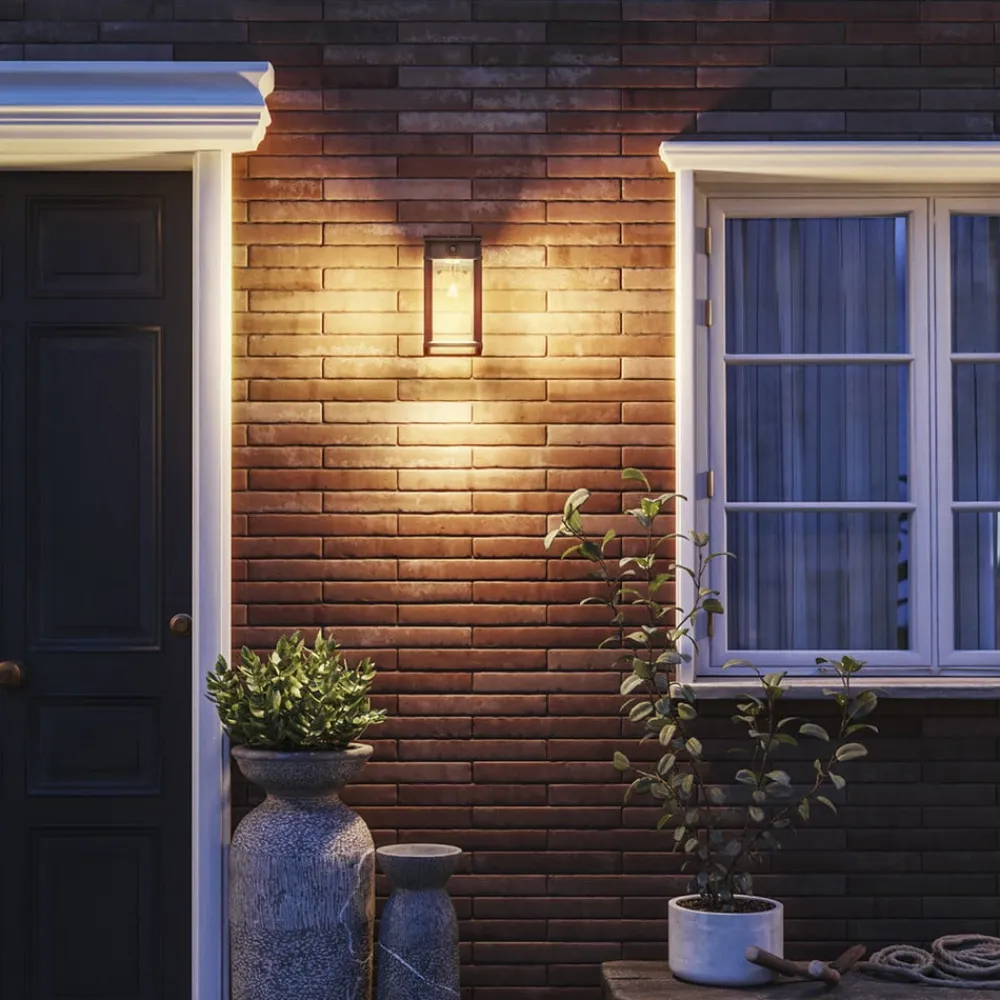 Philips Solcelle Lampe Med Sensor>LED-udendørs væglampe Geri UE Sensor, kantet, IP44