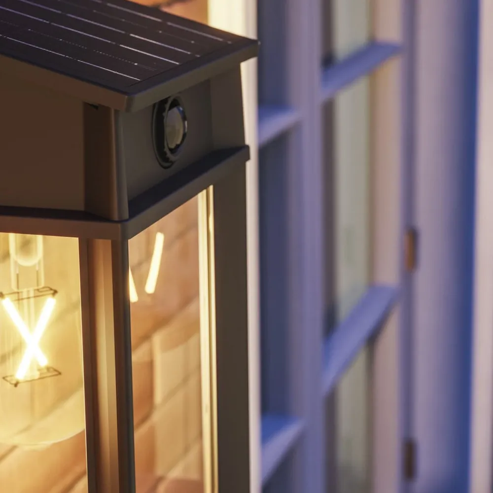 Philips Solcelle Lampe Med Sensor>LED-udendørs væglampe Geri UE Sensor, kantet, IP44