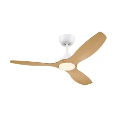 Philips LED-ventilator Olas, Ø 132 cm, brun/hvid, støjsvag