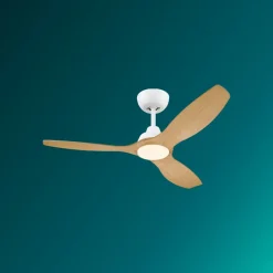 Philips LED-ventilator Olas, Ø 132 cm, brun/hvid, støjsvag