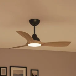 Philips Loftventilatorer>LED-ventilator Olas, Ø 106 cm, brun/sort, støjsvag